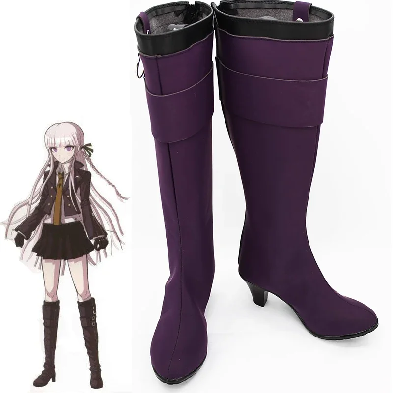 

Kirigiri Kyoko cosplay обувь длинные прямые сапоги на высоких каблуках игра данганронпа Хэллоуин Рождество карнавал Форма аксессуары