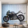 2 Panel Cool Motorcycle Print Curtain for Bedroom Studio Living Room Window Curtain for Floor-to-ceiling Window cortinas Drapes 1
