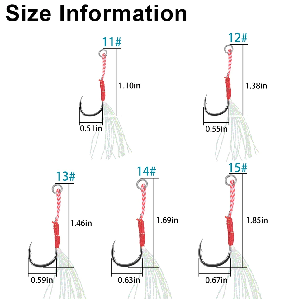 50 Pièces Hameçons, Crochets Pêche, Jig Hameçons, Crochet À Oeil