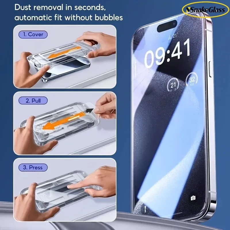 3-Pack Easy Install Anti-Shatter HD Screen Protector Film