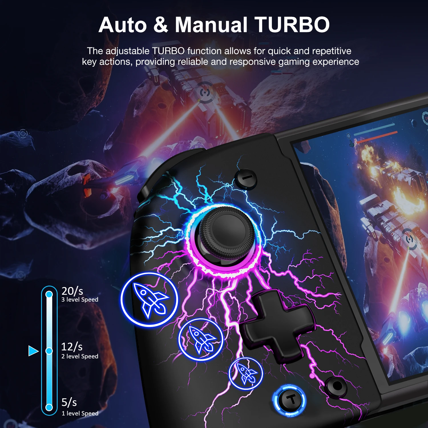 BEBONCOOL JC ø ٵ ġ ġ OLED RGB Ʈѷ е, ī ̽ ų , 1000mAh, 6 
