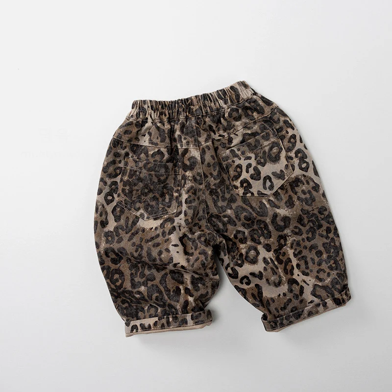 Cotton Kids Leopard Print Casual Pants