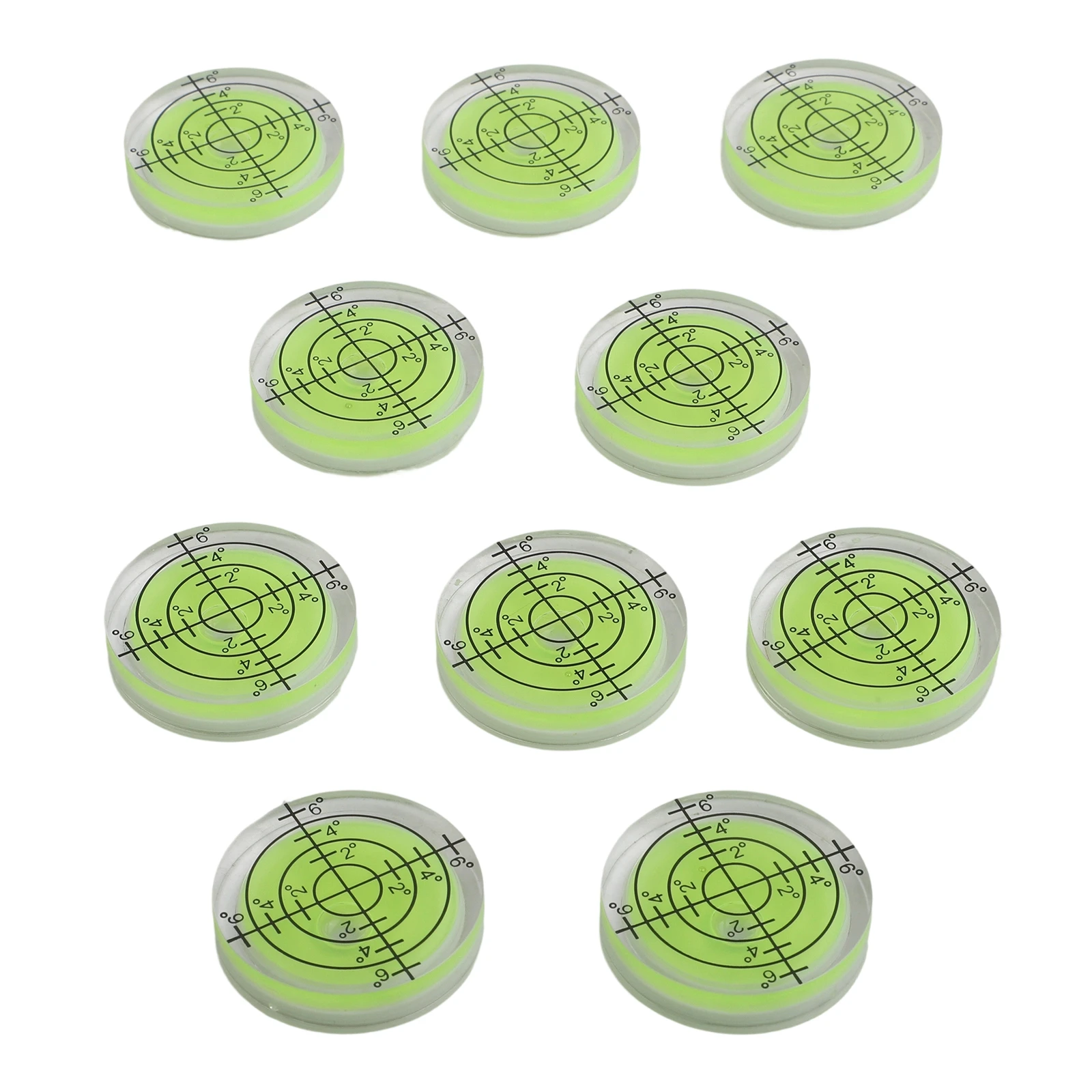 10개입 32x7mm 스피릿 버블 각도 마크 레벨 원형 측정기