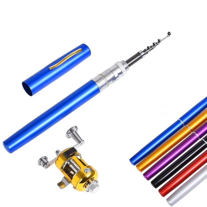 

Pocket Size Fishing Rod Set Telescopic Pocket Pen Fishing Rod Fishing Rod and Reel Combo with Mini Trolling Reel