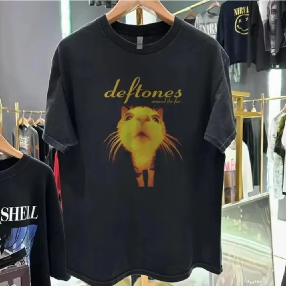 Deftones Around The Fur Men Women Printed T-Shirt Black Band Unisex Cotton Summer Street Harajuku T Shirts 4