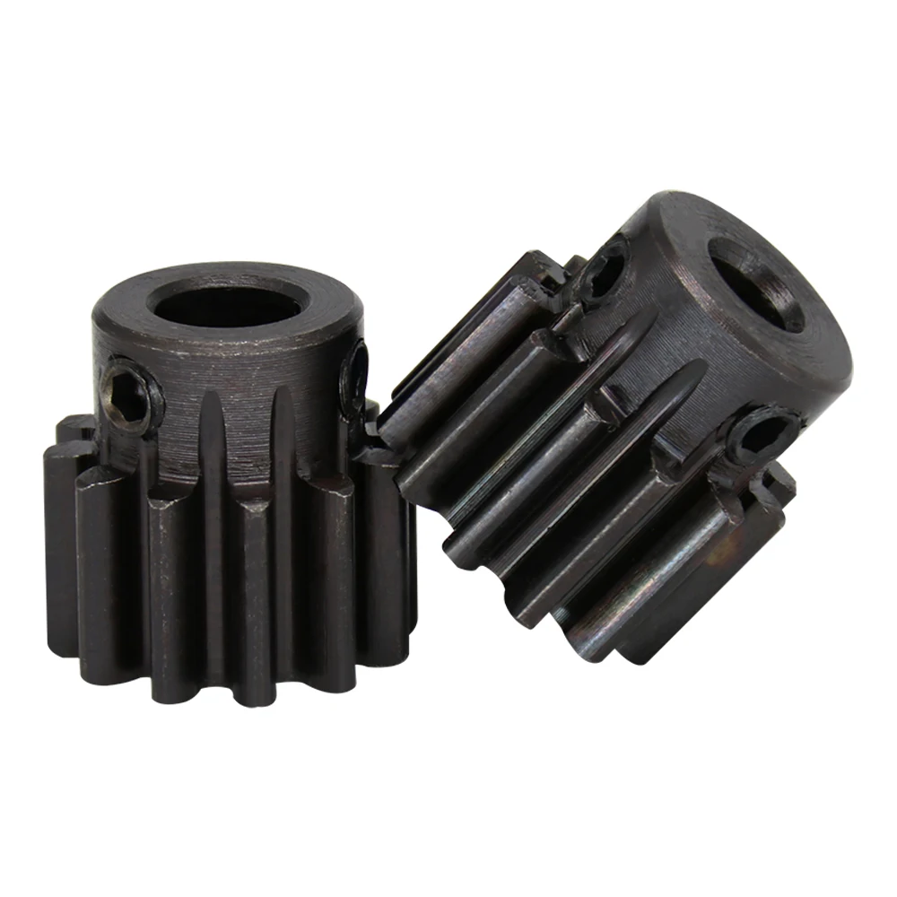 Spur Gear 1.5M-12T/14T Blackening SC45#Carbon Steel High Frequency Quenching Gear Wheel Bore Size 5/6/6.35/7/8 mm 1 Piece