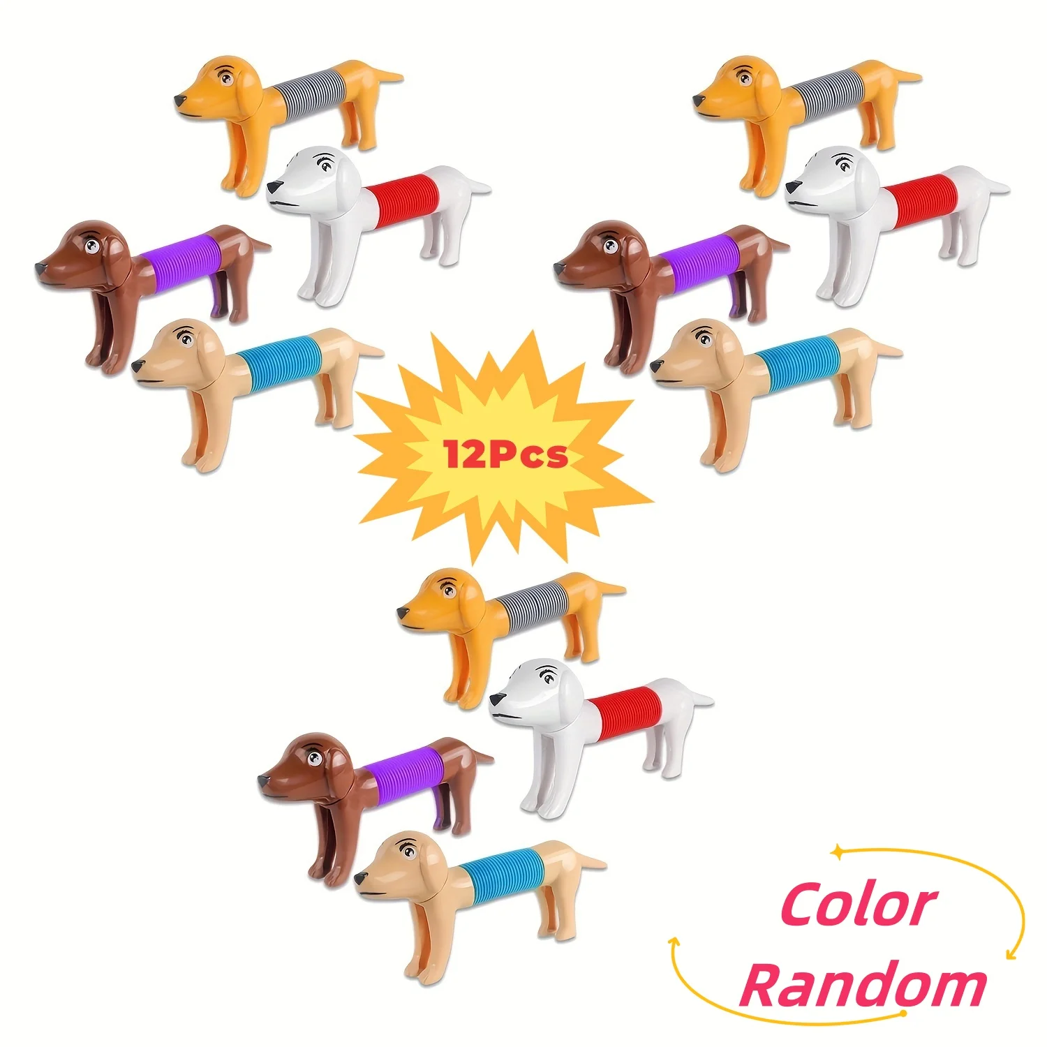 12/24 Pcs Dog pop tubes ,Autism Sensory Toys, Fidget Toys for Kids