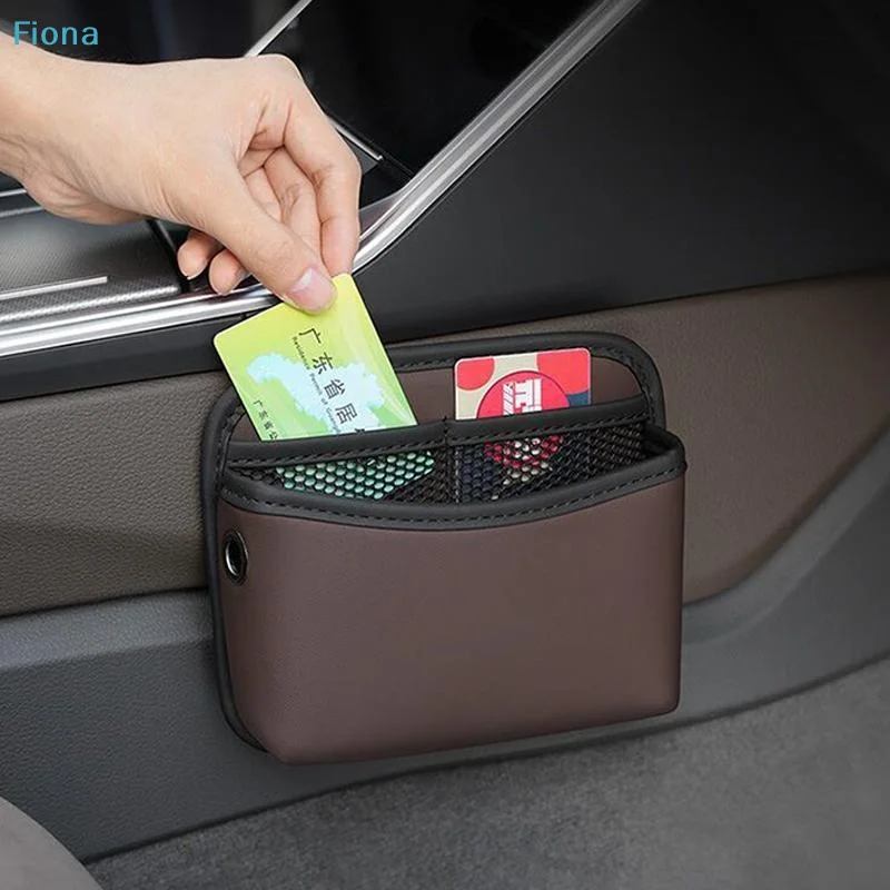 ✔ Borsa portaoggetti laterale per portiera auto, organizer in pelle PU con tasca a rete per carte, telefono, occhiali da sole, accessorio universale per interni auto