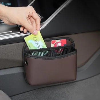 ✔ Borsa portaoggetti laterale per portiera auto, organizer in pelle PU con tasca a rete per carte, telefono, occhiali da sole, accessorio universale per interni auto