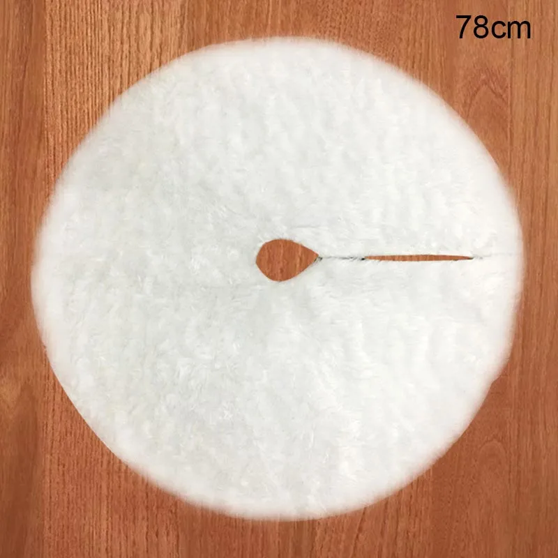 Christmas Tree Skirt Cover Base Mat White Plush Decoration Home Party Holiday