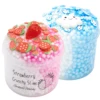 70ml Pack Strawberry Cloud Crunchy Fluffy Slime kit Foam Ball Fruit Sprinkles Slime for Girl and Boys Birthday Gifts Party Favor 2