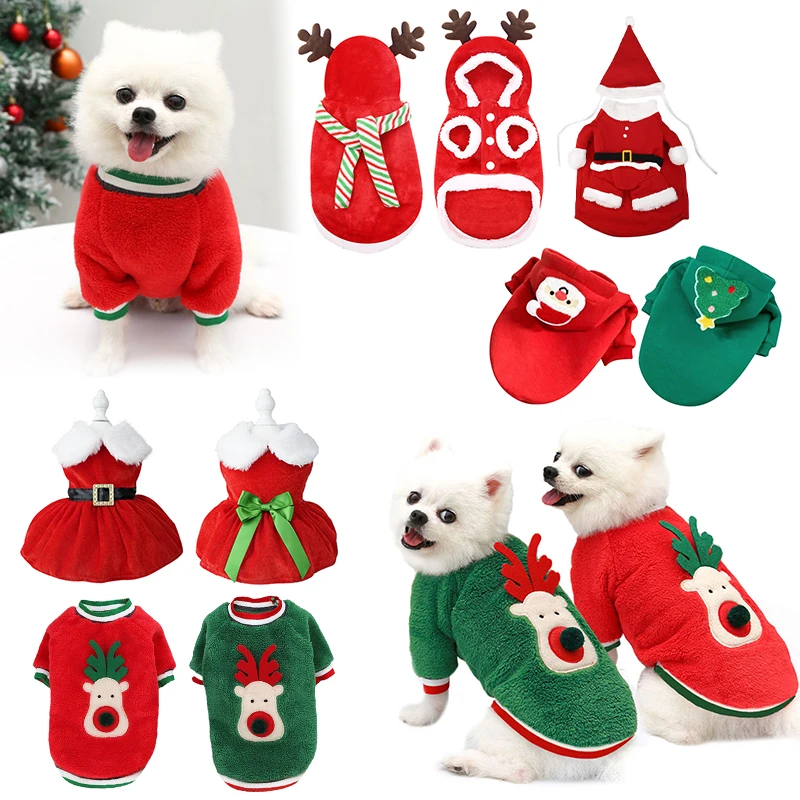 DogChristmasClothesWinterWarmPetClothesforSmallMediumDogsElk