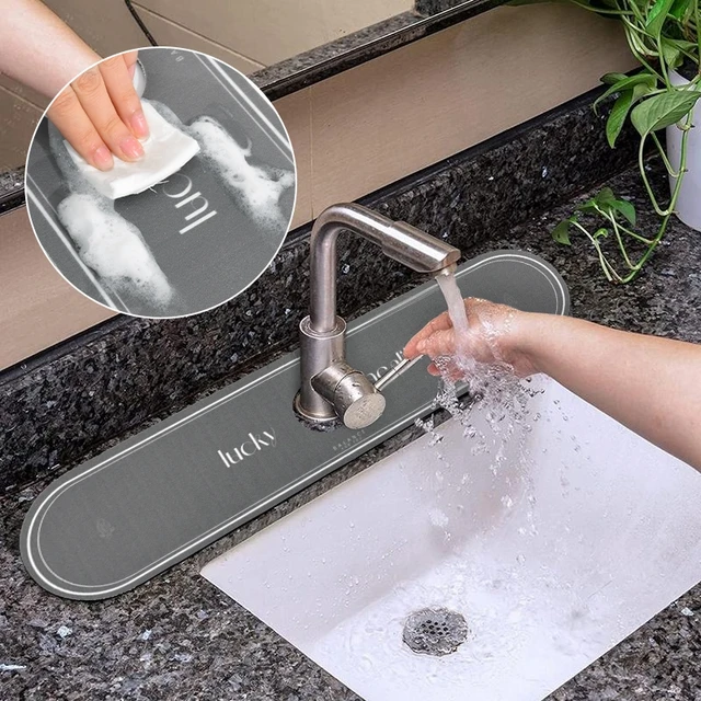 Silicone Kitchen Faucet Mat For Sink Sponge Drain Rack Foldable Sink Mat  Faucet Splash Catcher Bathroom Countertop Protector Mat - AliExpress