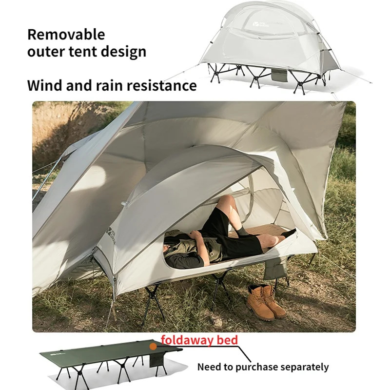 Camping Tent MOBI GARDEN Portable Ultralight Folding Rain proof Single Marching Bed Outdoor Camping Equipment Accessories