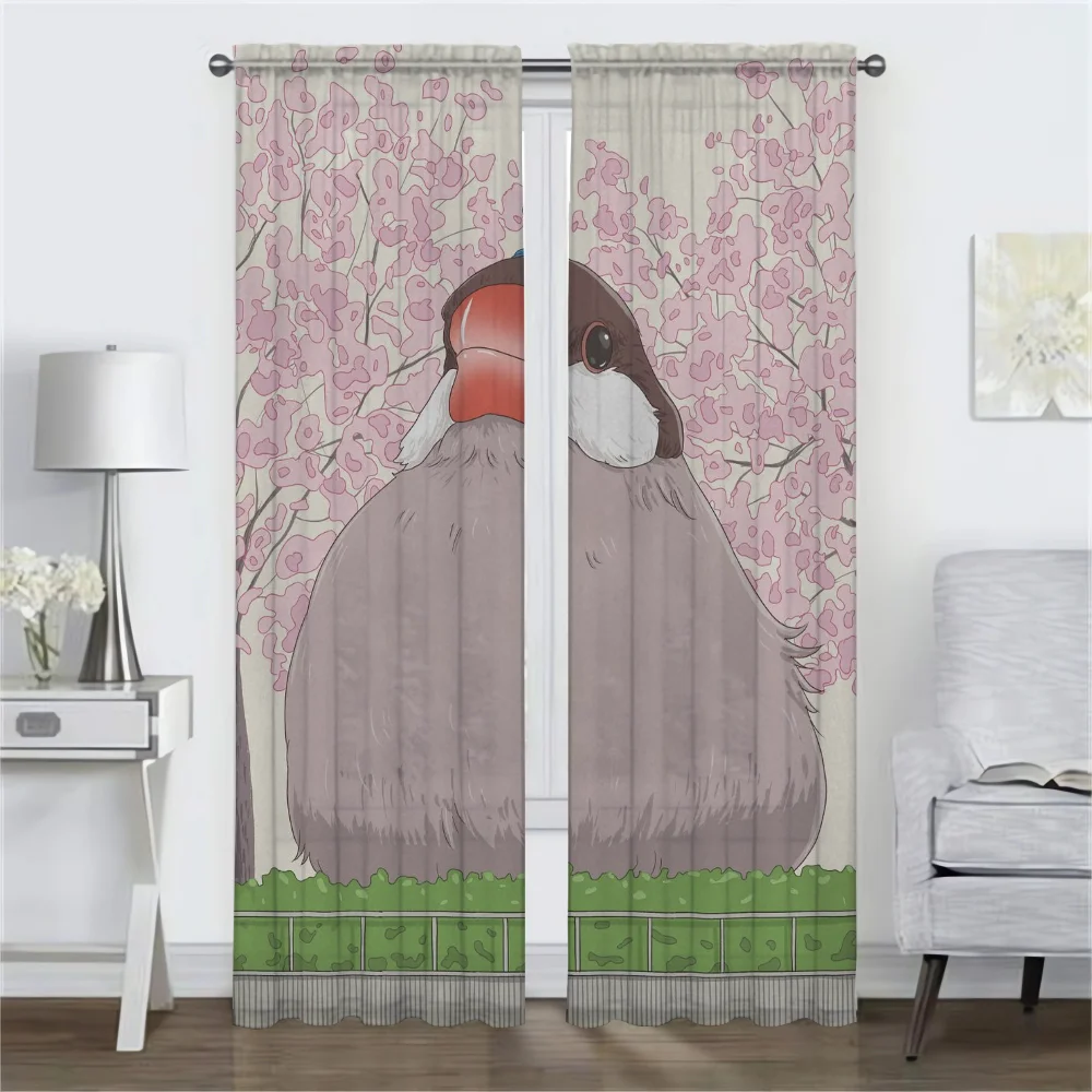 Blackout Curtains for Living Room Curtain Cute Home Interior Curtains 2 Pieces Tulle for Bedroom Partition Shades Kitchen Camera 2