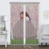 Blackout Curtains for Living Room Curtain Cute Home Interior Curtains 2 Pieces Tulle for Bedroom Partition Shades Kitchen Camera 2