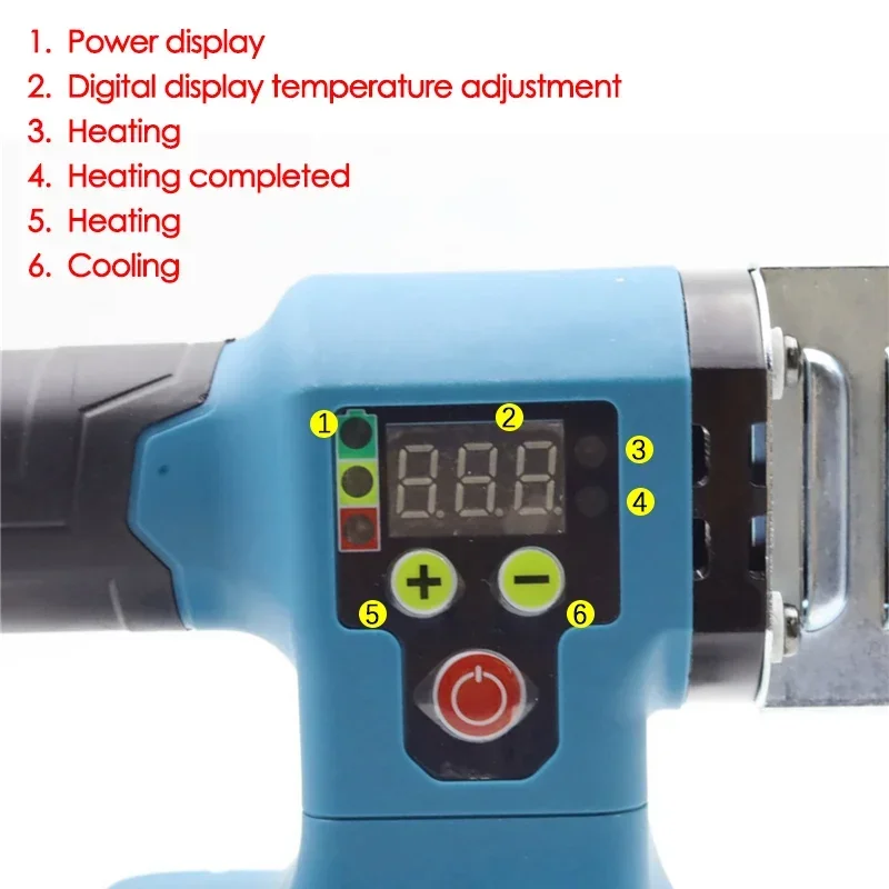 5pcs 헤드가있는 전기 파이프 용접 기계 디지털 디스플레이 Makita 18V 용 무선 PB/PE/PPR 납땜 인두 핫멜트 기계