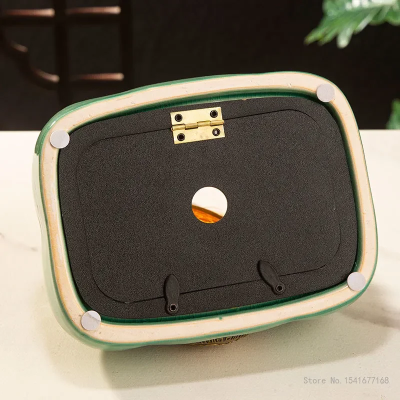 Chinese Style Tissue Box, High-end Light Luxury Style Creative Home Living Room Ceramic Coffee Table Dining-Table Paper Box, 1Pc