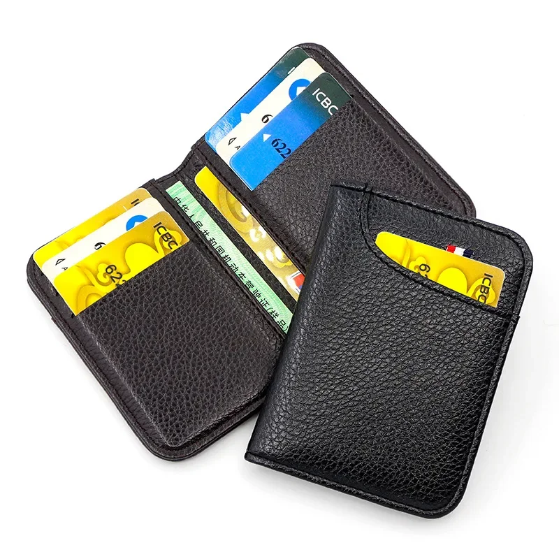 Men's Vintage Soft PU Leather Slim Bi-fold Wallet and Card Holder