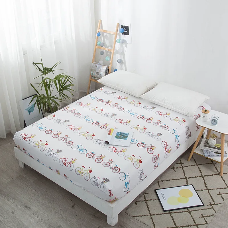 High quality cartoon print queen fitted sheet king size with elastic