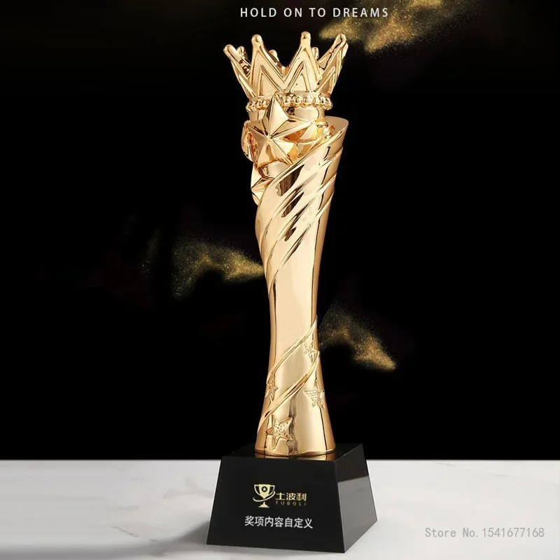 Customized Crown Trophy, Golden Cups Trophy, Award Champions, Sports Winner, Educational Props, Reward Competition Prizes Toy