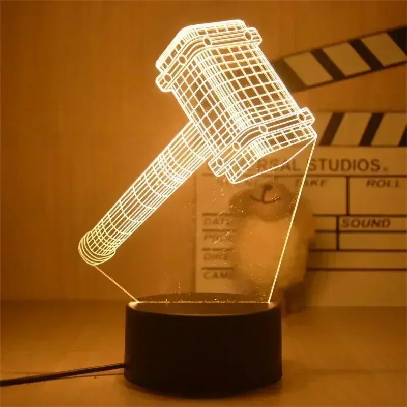 thumbnail image 1 of Lámpara LED 3D con figuras de anime, Iron Man, Spiderman, figuras de acción de Disney, lámpara LED para dormitorio de niños, juguetes, modelo de decoración, regalo para niños, 1 of 5