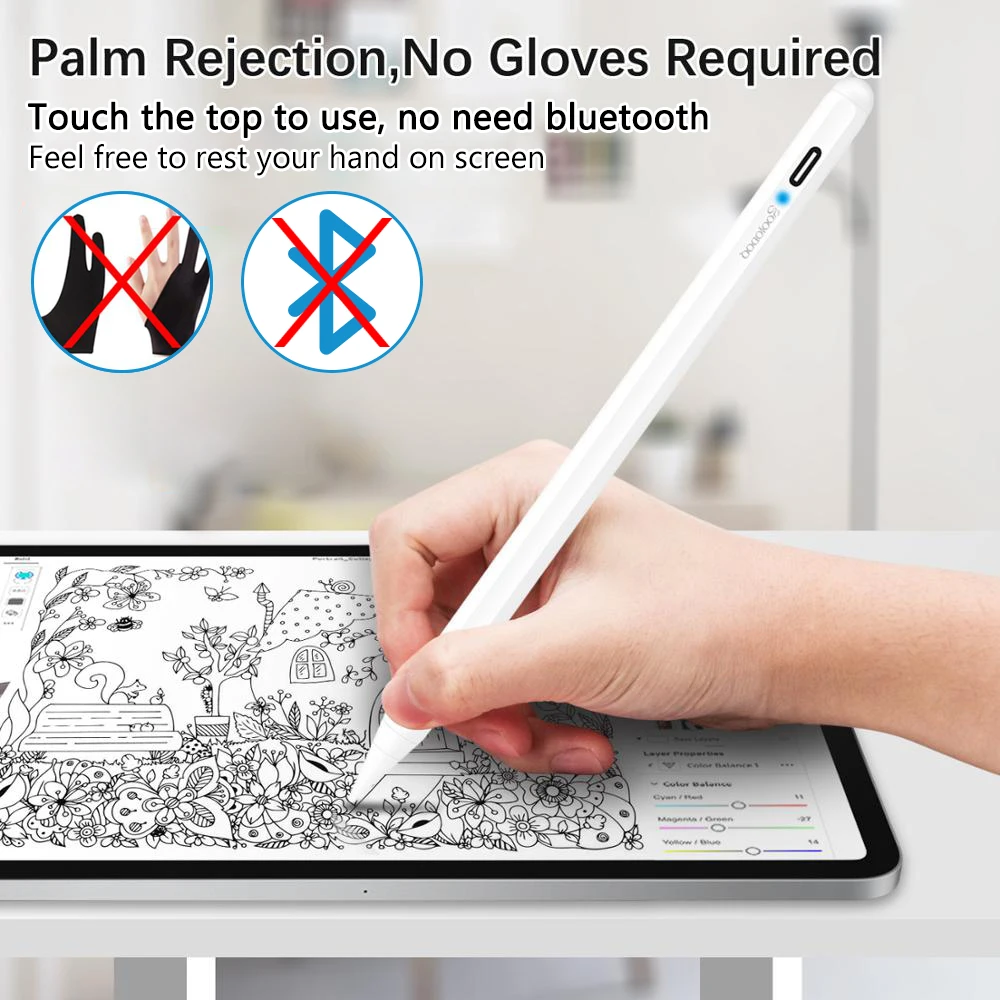 Lapiz Stylus Pencil Para iPad Con Palm Rejection Inclinación