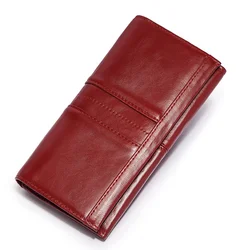2024 Hot Sale Genuine Leather Women Wallet Long Multi-Card Holder Large Capacity RFID Wallet for Women Mobile Phone Purse