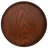 Wooden Round Tray Serving Plate Cake Rustic Coffee Table Fruit Food Board Decor 1