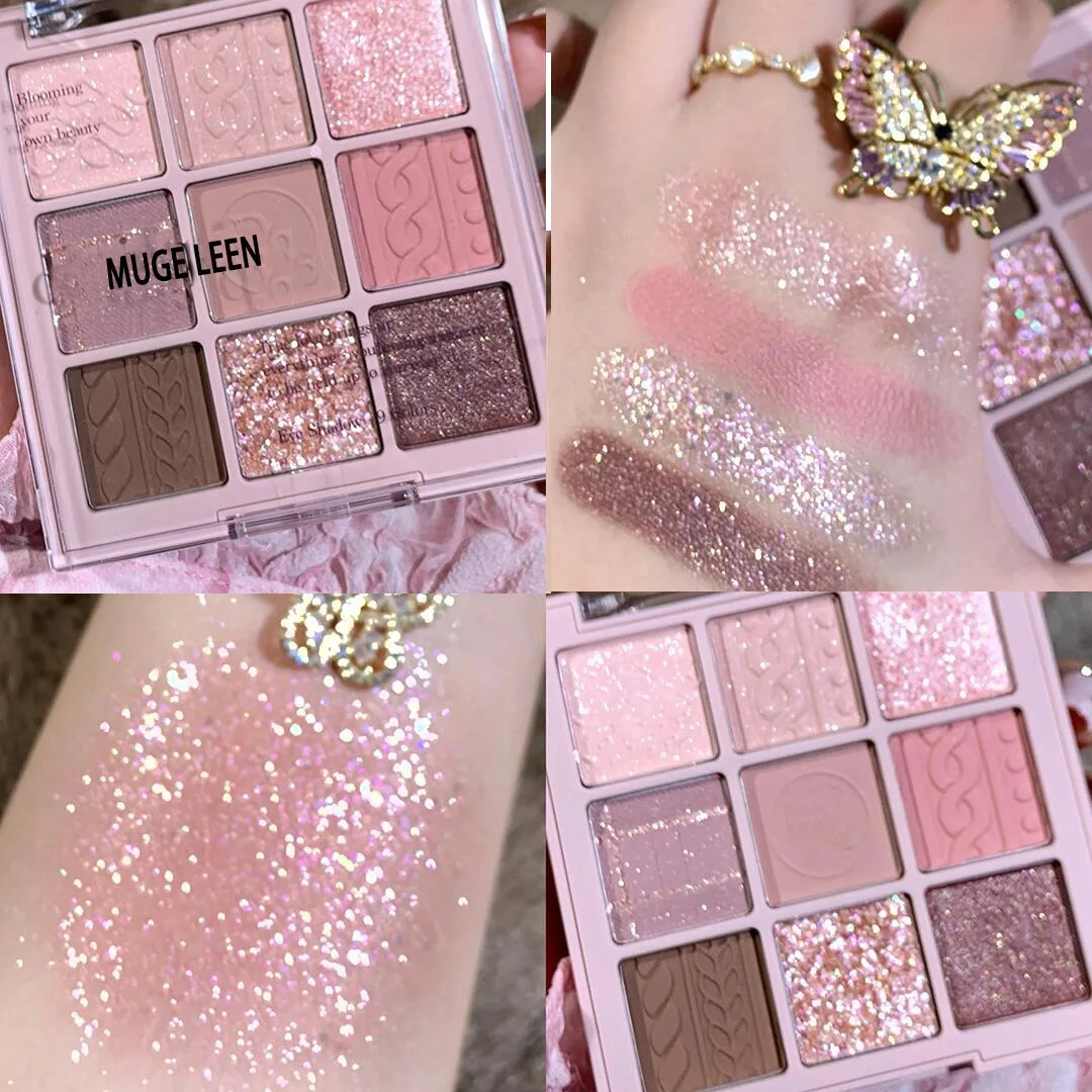 9 Color Glitter Sequin Eyeshadow Palette Christmas Halloween Snowflake Eye Shadow Palette Matte Glitter Shiny Eye Pigment Makeup 4