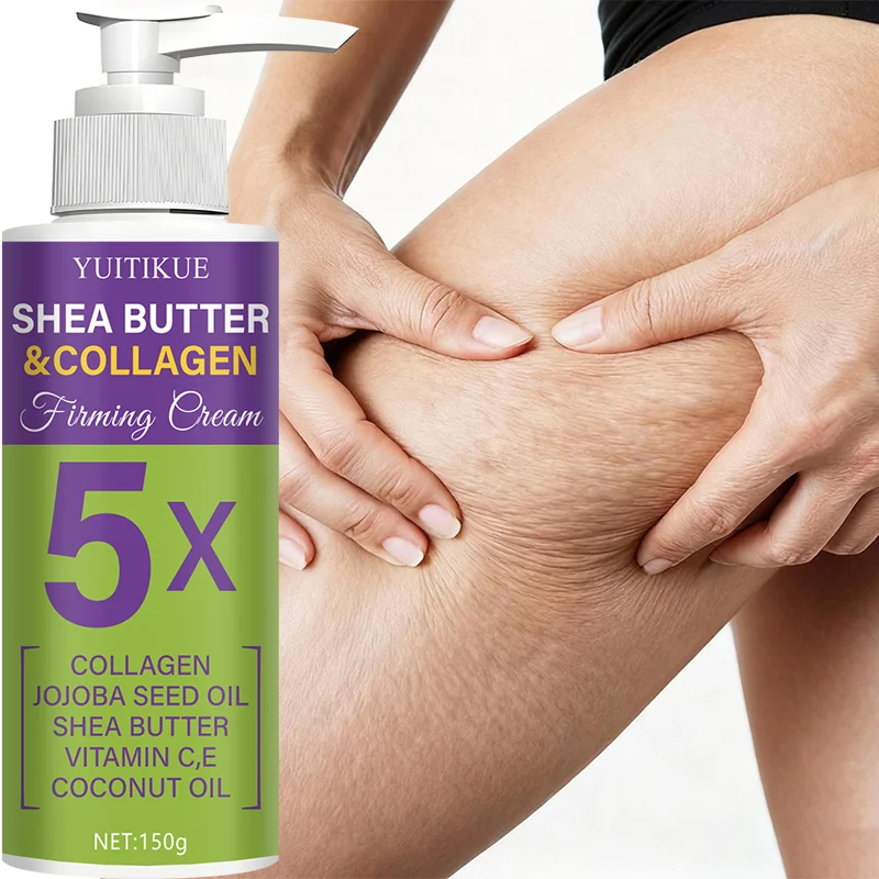 YUITIKUE Shea Butter & Collagen Firming Cream 5X with Collagen, Jojoba Seed Oil, Shea Butter, Vitamins C & E, Coconut Oil