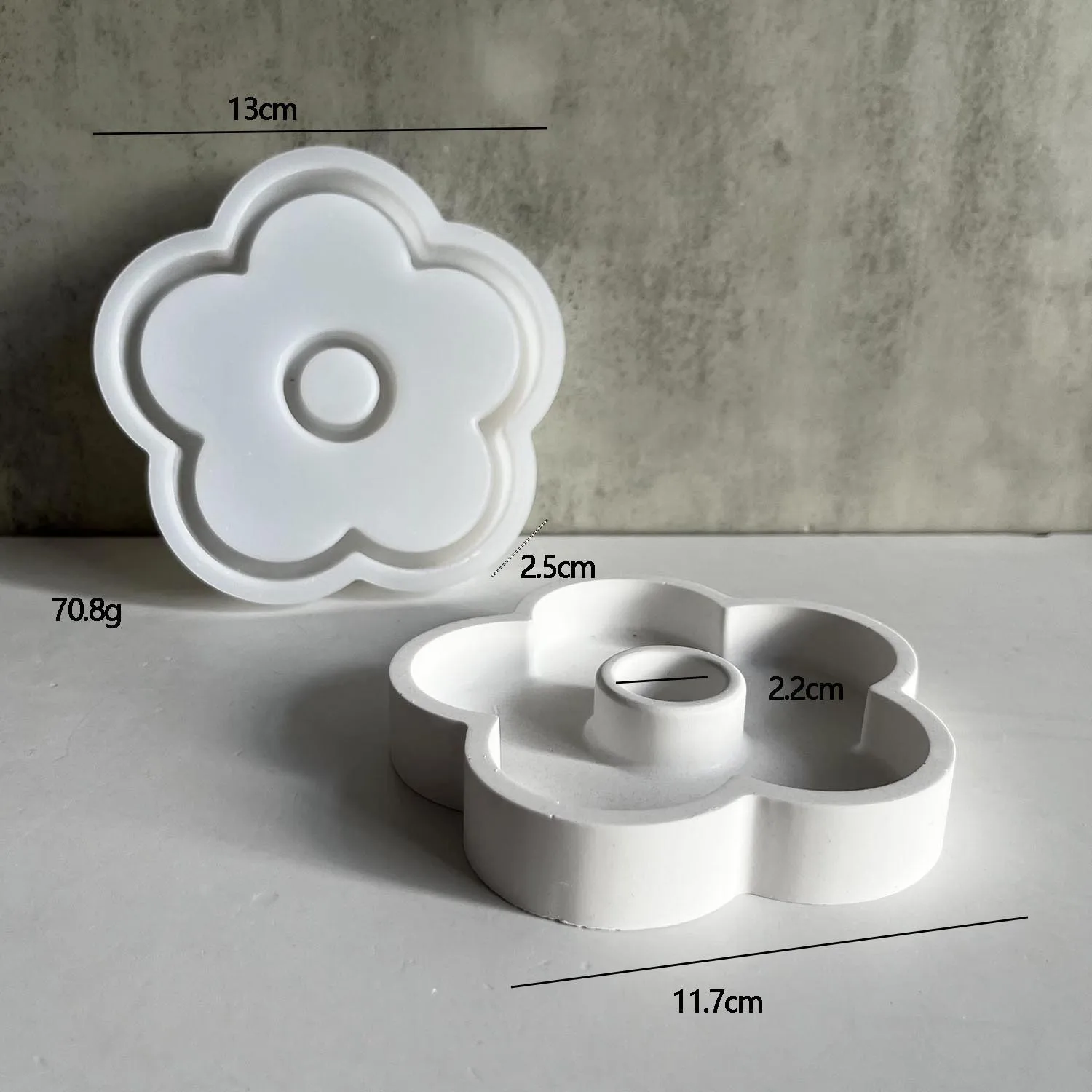 Rustic Candle Pedestal Silicone Candle Holder Flower Casting Candles Holder 3D Champagne Scented Candles Accessories