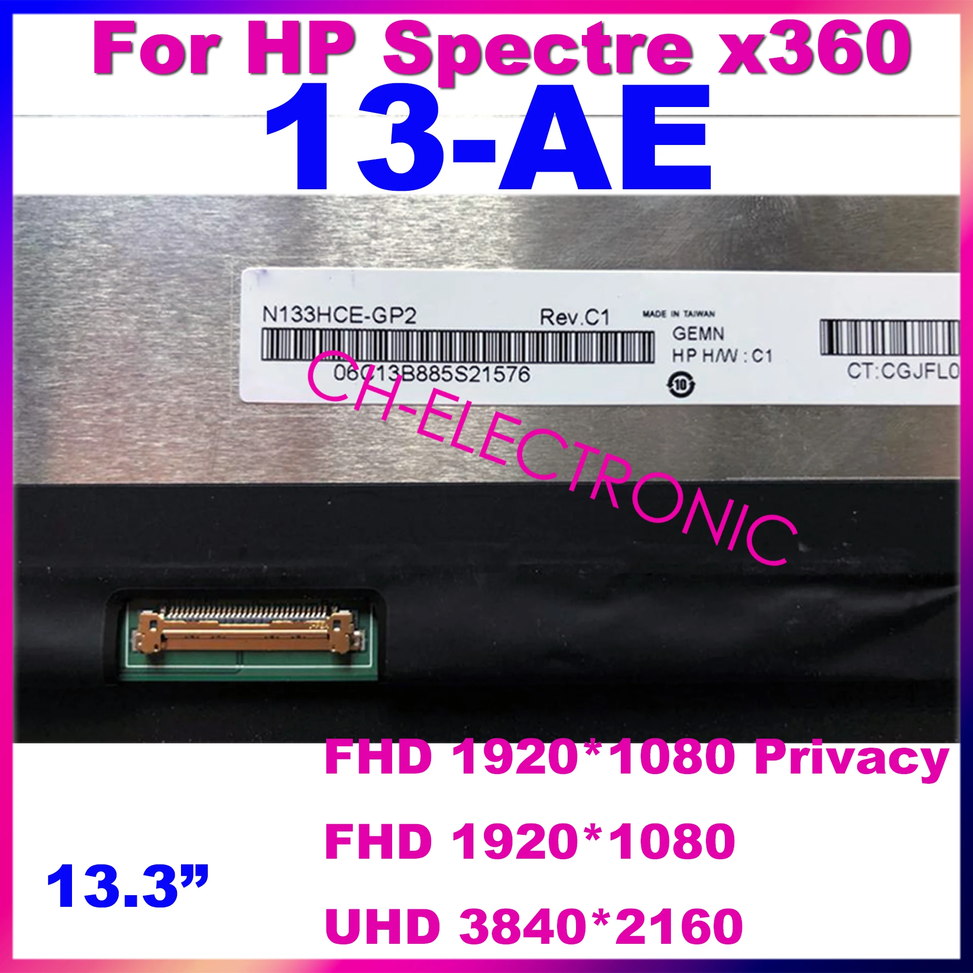HP Spectre X360 13-AE LCD ÷ ġ ũ Ÿ  ü г, 13-Ae L02542-001 B133HAN05.5, 13.3 ġ