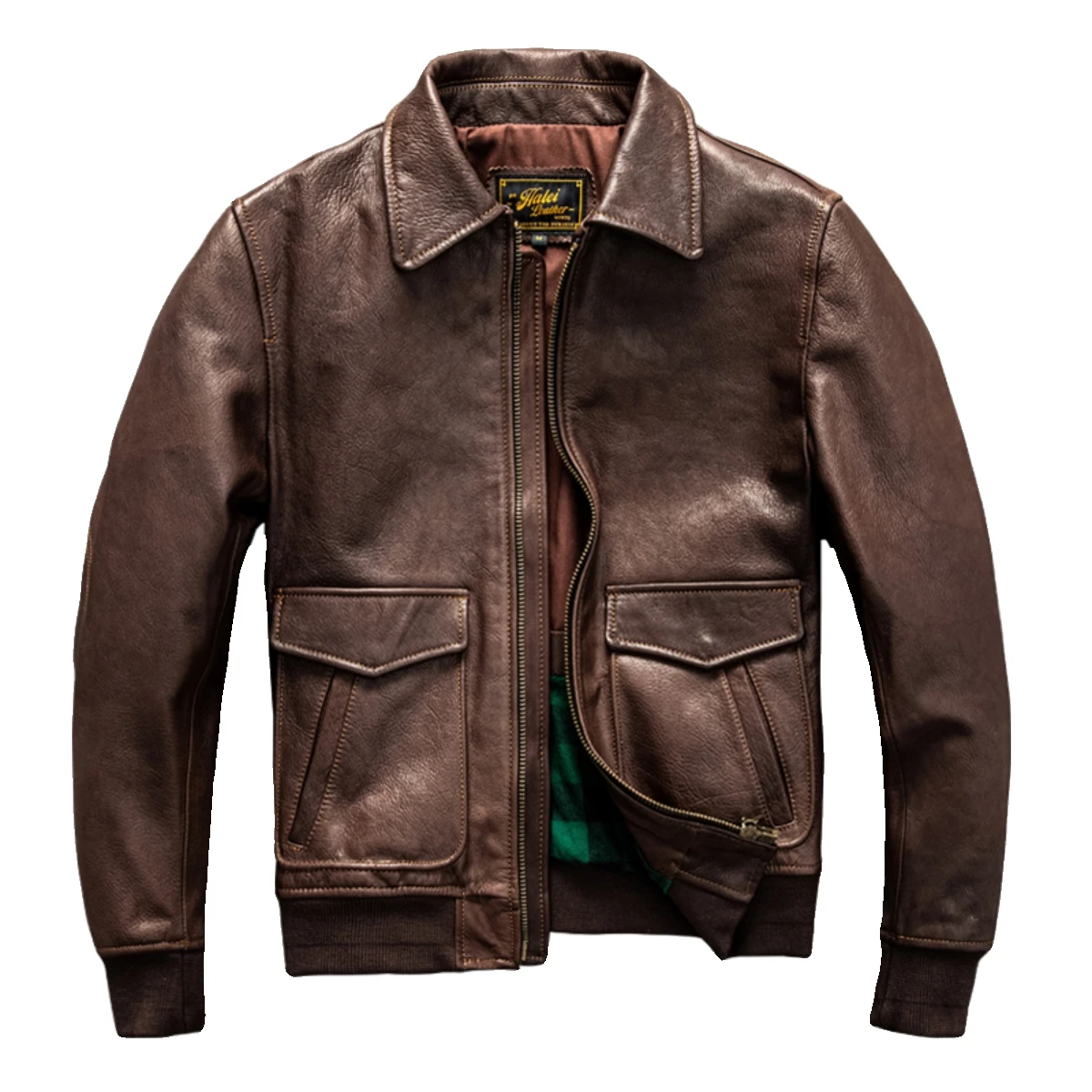 Leather Jacket Blouson Style Aviateur Homme Bomber Leather Jackets