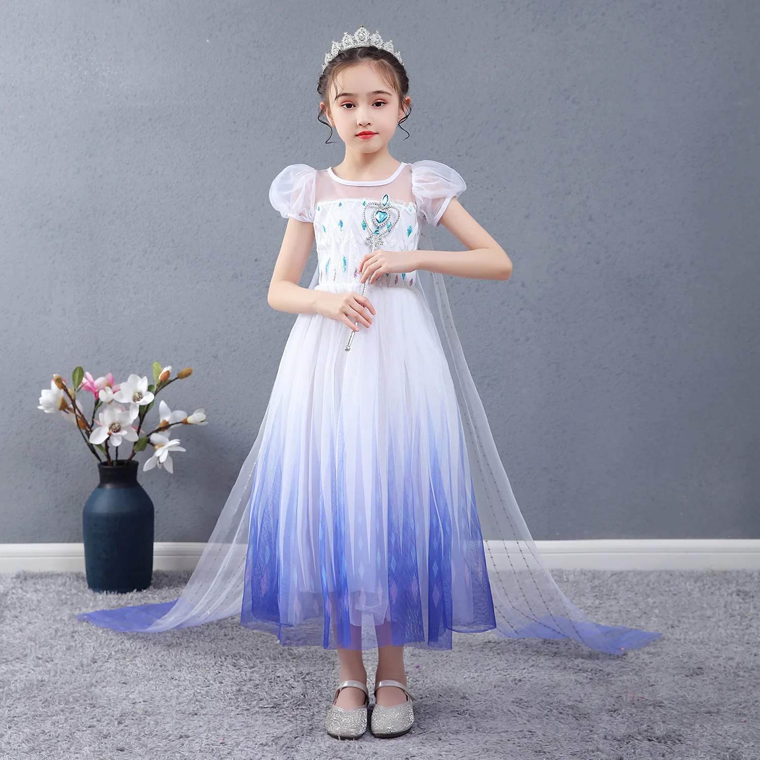 Disney Ice and Snow Frozen 2 Aisha Princess Dress Girl Aisha's Dress Summer Children's Dress Anna Elsa Clothes Garment Dresses near me