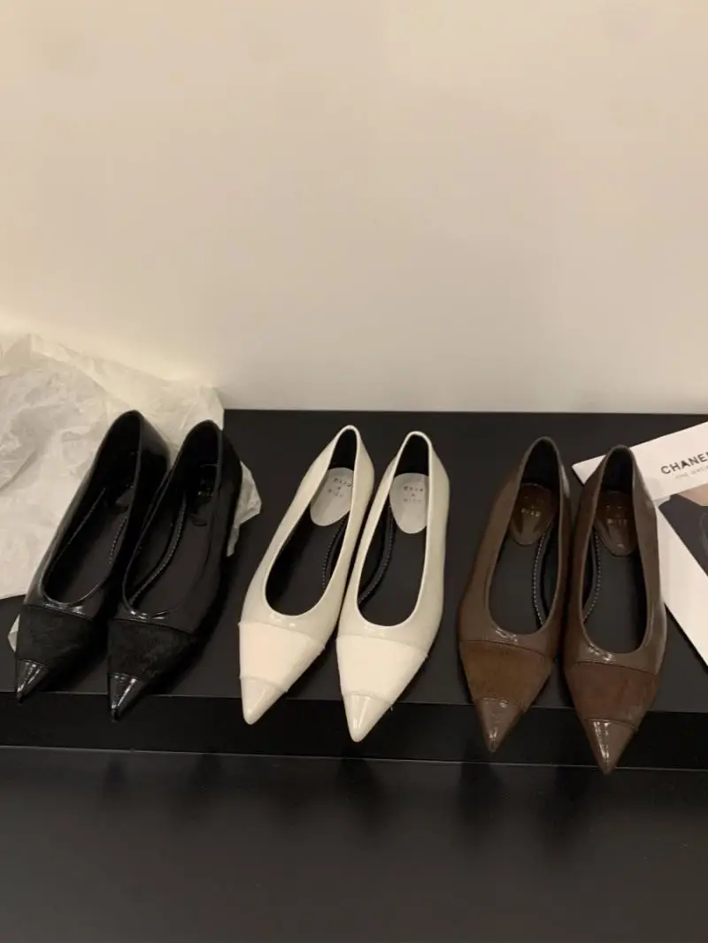 Pointed Toe Women Loafers Black Brown White Casual Mules Shoes New 2024 Fashion Shallow Slip on Low Flat Heel Party Dress Shoes 2