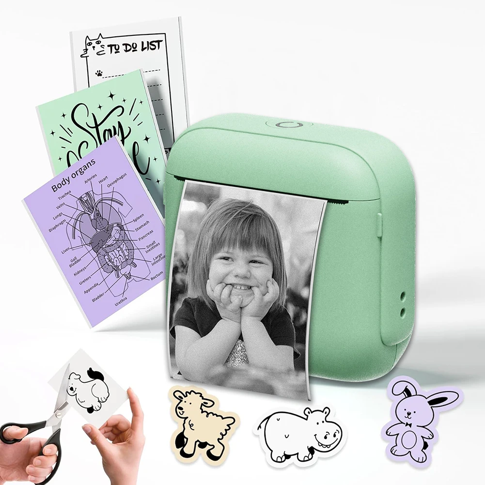 Description Picture 3 of itemPocket Photo Printer Inkless Wireless BT Portable Phone Printer with 1 Rolls Paper Sticker Maker Machine Gift for Child Birthday