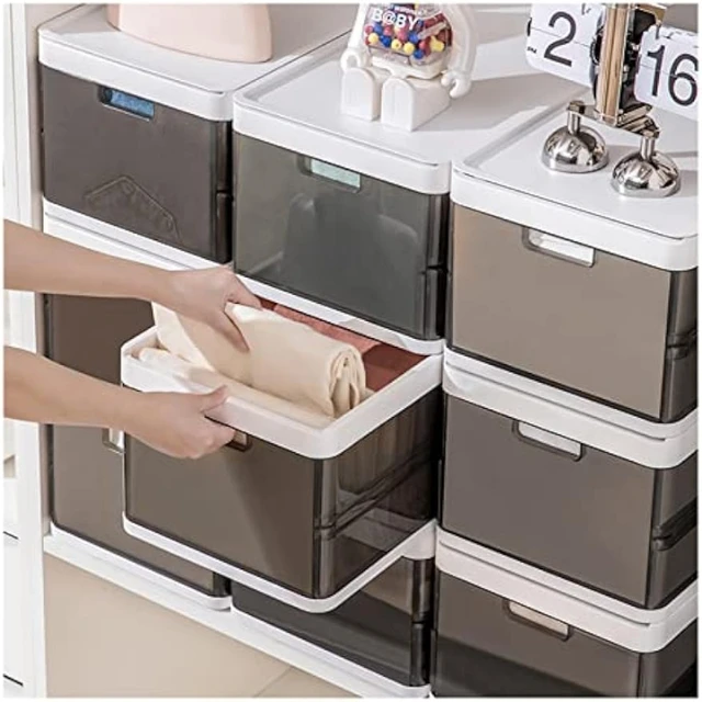 Clear Plastic Stackable Clothes Storage Foldable Pull out Drawers Bins for  Closet - China Drawer Organizer Bins and Plastic Container price