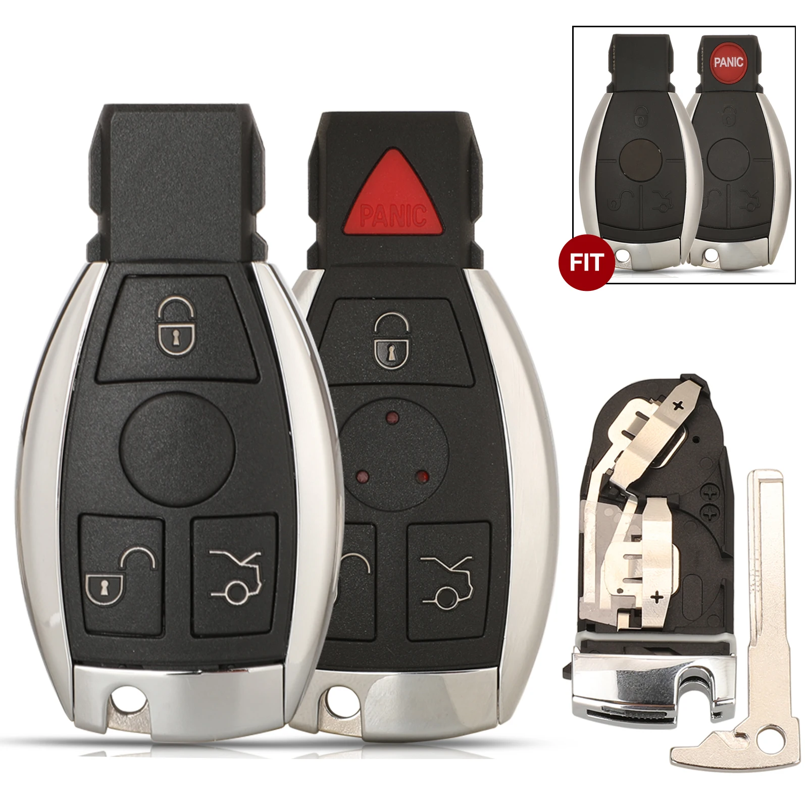 Jingyuqin Modificato Smart Key Case Shell Con Supporto Per Morsetto Batteria Per Mercedes Benz W211 A C E G S R Sl Ml Gml Cl Gl Cls Cla