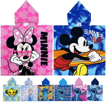 Minnie & Mickey Mouse Cartoon Hooded Beach Towels – Kids’ Bathrobe Towel (0-8 Years) 1
