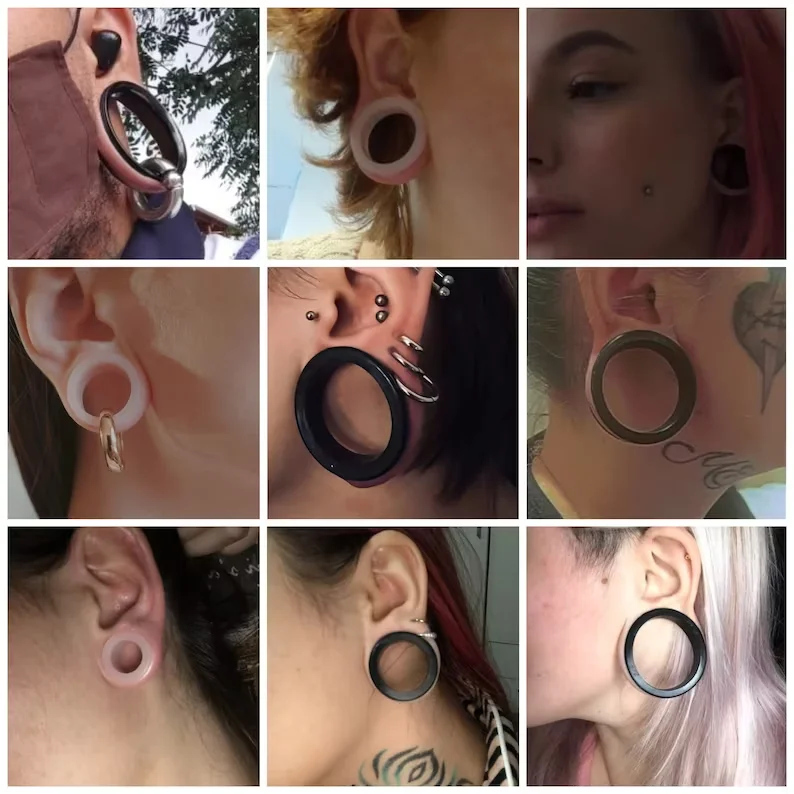 Dilatatore Lobo Set 20 Tappi Orecchie In Legno E Pietra - Tunnel