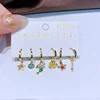MIGGA Multicolor Cubic Zircon Fairy Tale Dangle Earrings Set New Design Women Girls Party Gift Jewelry 3