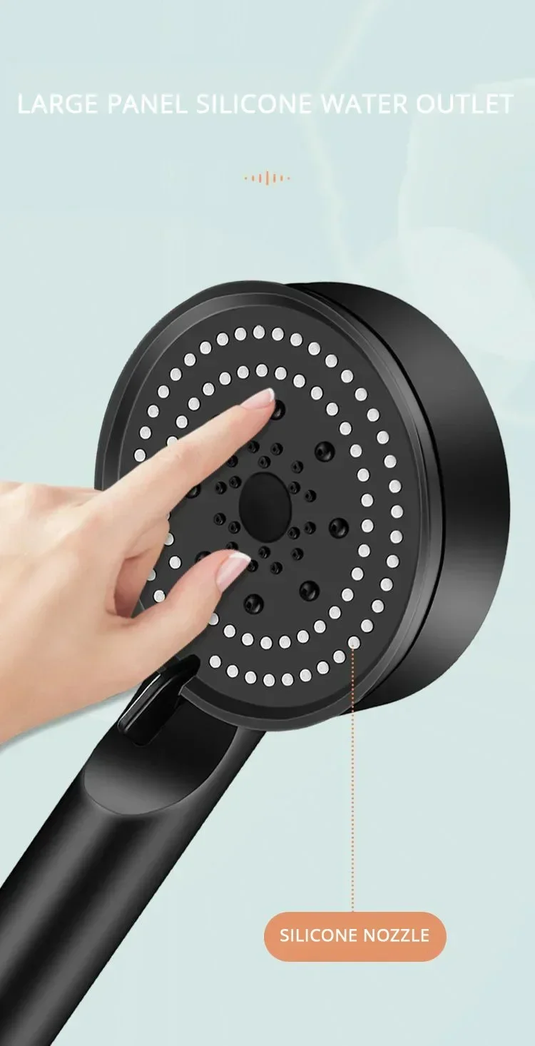 Description Picture 5 of itemUpgraded Booster Shower Head 5Modes Household Adjustable High Pressure Water Shower Head Handheld Spray Shower Bathroom Supplies