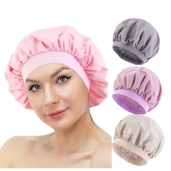 Cappello da bagno impermeabile da donna Copricapo elastico per doccia Cuffie da bagno Beanie Beauty Perm Cap Cuffia per capelli antipolvere Accessori per il bagno 1