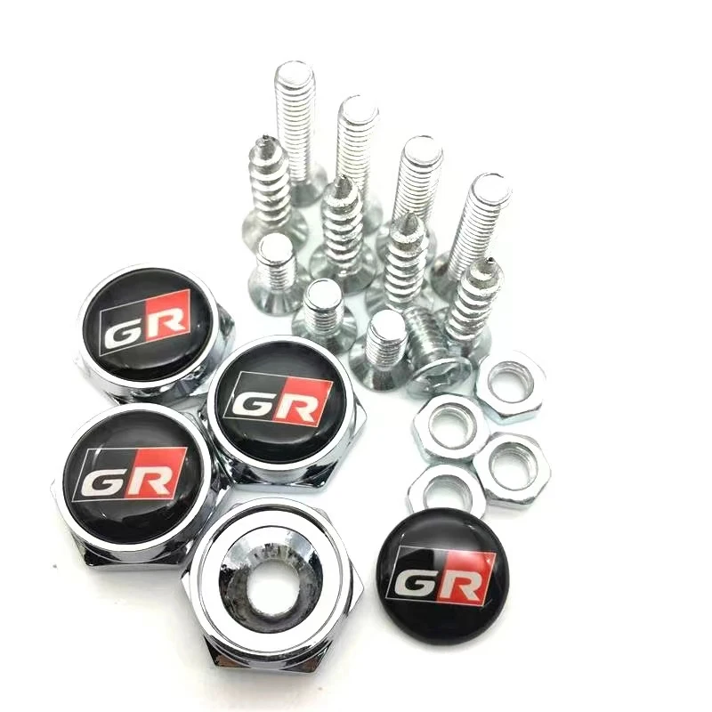 4PCS/Set Modified Car Accessories License Plate Antitheft Screws For