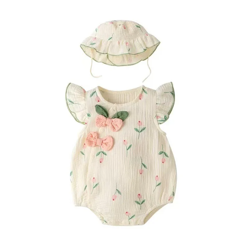 Cotton Baby Girls Summer Tulip Jumpsuit