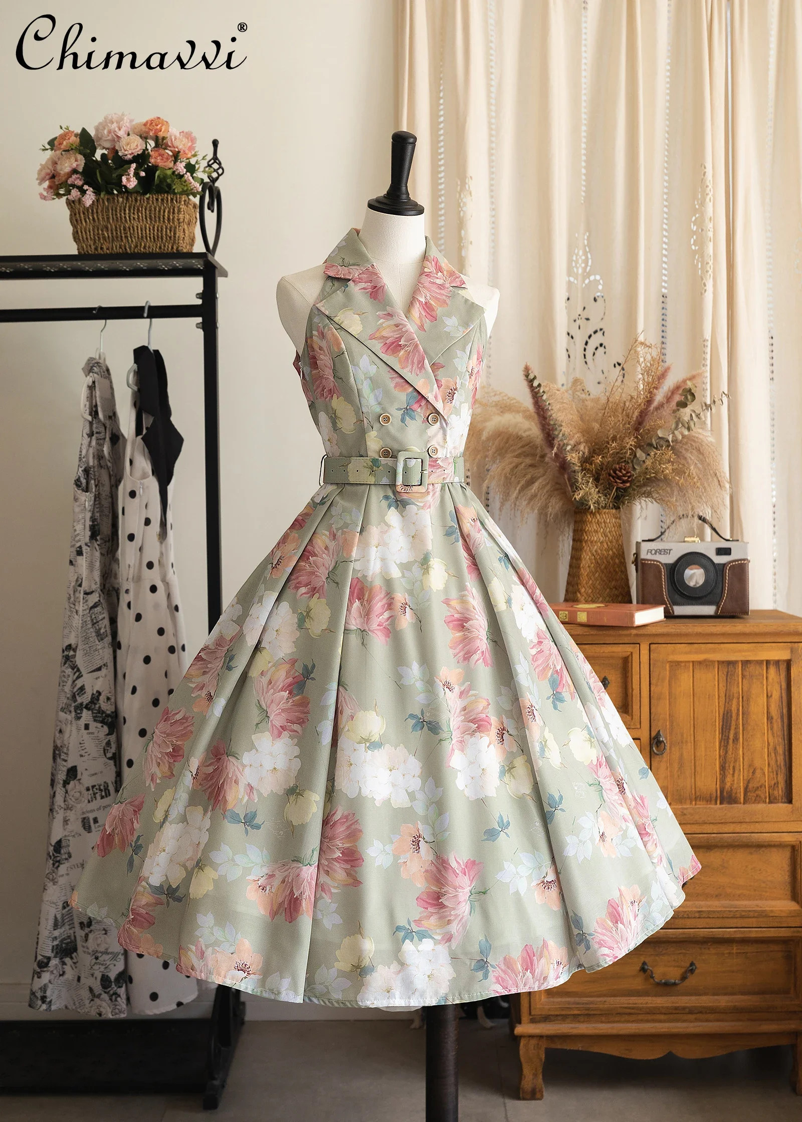 Vintage Style Lady Vintage Hepburn Dress Audrey Hepburn Vintage Tea Length  Black Dress TCD8048