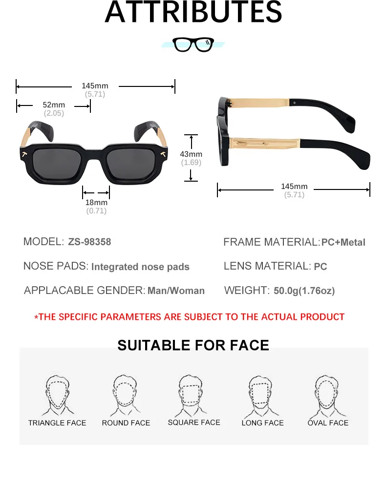 Polarized Square Punk Sunglasses Men 2025 Luxury Brand Classic Rectangle Sunglass UV400 Driving Eyewear Fashion Outdoor Shades 