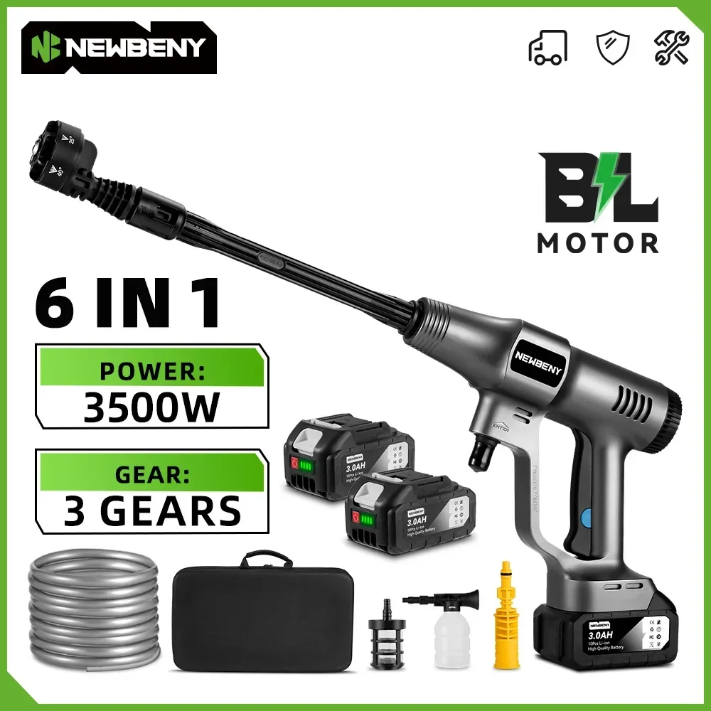 200Bar Brushless Electric High Pressure Washer 3Gear Cordless Car Cleaning Garden Irrigation Tool For Makita Battery Pin