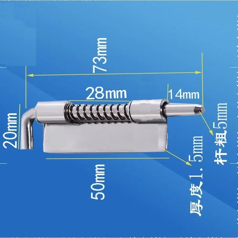 1Pc Long Silver Door Latch Sliding Lock Barrel Bolt Latch Hasp Staple Gate Safety Lock Barrel Bolt Spring door latch